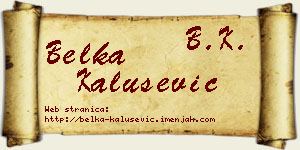 Belka Kalušević vizit kartica